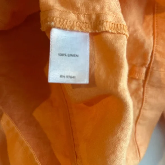 J. Jill Petites Love Linen Orange Blazer Size Medium - Picture 11 of 11